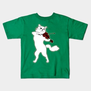 Cat Playing Violin Kids T-Shirt